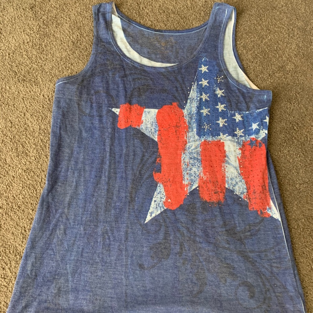 American flag star tank top